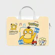 pokemon 1pc 16-Inch Capacity Minimalist Multifunctional Laptop Bag, Handheld Shoulder Bag Compatible With Macbook Laptop Case Laptop Sleeve Laptop Cover Computer Bag Carrying Hand Bag Water Resistant Travel Essentials - Multicolor - View 3