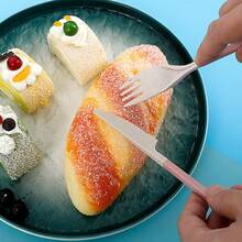 El hermoso juego de cubiertos infantil de cuatro piezas es adecuado para niños de 6 a 12 años y también se puede regalar como regalo de Navidad Juego de 4 cubiertos de paja de trigo, plegables y creativos, con palillos y cucharas desmontables. Utensilios portátiles fabricados con materiales biodegradables y ecológicos. - Multicolor - Ver 8