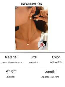 1 caja con 3-4 piezas de juego de joyería con forma de corazón, collar, aretes y pulsera personalizables con forma de corazón, adecuado para uso diario, fiestas, citas, bodas, regalos para novias, regalos para amantes, regalos para madres, regalos de Navidad, regalos de cumpleaños y talla grande ocasiones. - conjunto con caja - Ver 26