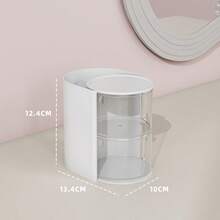 1个旋转多层头饰收纳盒 | 防尘塑料材质，儿童发饰收纳盒，旋转设计，透明可视 | 桌面收纳盒，可存放化妆品、铅笔、美术/手工/缝纫用品、发夹/发带/发圈，情人节/生日礼物 | 头饰收纳盒