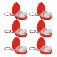6pcs Cardiopulmonary Resuscitation Face Shield Portable Hygienic Pocket Facial Cover Keychain