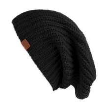 JOYCA & CO. Slouchy Beanie For Women And Men, Warm Breathable Knitted Winter Hat, Stylish Cuffed Or Fisherman Ribbed Cap,65/8-8,Black - Black - 查看 5