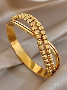 18K镀金奢华复古阿拉伯文字串珠不锈钢手链套装，优雅女士珠宝，适合情人节、派对、晚宴、日常佩戴、约会、嘉年华、新年、婚礼、海滩、圣诞节、周年纪念日等场合，也是送给妈妈的精美礼物，波西米亚风格珠宝，伴娘礼物 - 彩色 - 查看 9