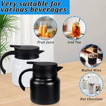 1 Piece Stainless Steel Coffee Maker With Tea Filter, Double Layer Vacuum Kettle, 1L / 33.8OZ Home Insulator, Tea Kettle, Beverage Dispenser For Hot Chocolate Milk, Fruit Juice - Multicolor - View 8