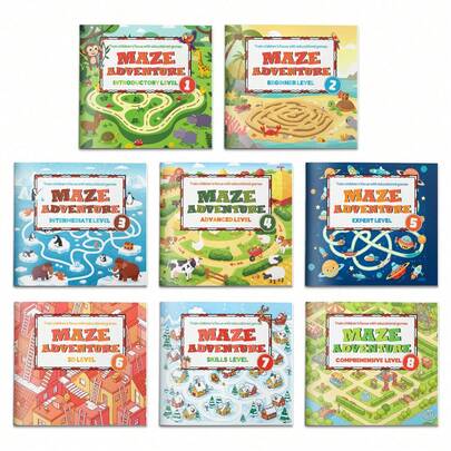 Libro de laberintos para el pensamiento lógico, disfruta de actividades progresivas de búsqueda de rutas que desarrollan el enfoque, la paciencia y las habilidades de resolución de problemas, páginas limpias y legibles para una práctica relajante en el hogar, la oficina, el transporte o los viajes