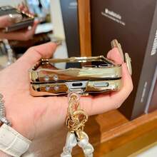 1pc Electroplated Gold Leopard Print Mirror Phone Case, Fashionable & Cute Phone Protective Cover With Unique Creative Design, Suitable Compatible With Samsung Galaxy Z Fold 7, Galaxy Z Fold 6, Galaxy Z Flip7, Galaxy Z Flip 7 FE, Galaxy Z Flip6, Galaxy Z Flip5, Galaxy Z Flip4/3 - Multicolor - View 10