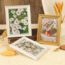 1个金色浮雕复古奢华长方形相框，适用于卧室、走廊、家居装饰、儿童房、桌面装饰、生日礼物、毕业礼物等。 - 彩色 - 查看 4