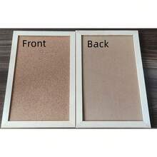 24英寸×16英寸/16英寸×12英寸/12英寸×8英寸多功能橡木色软木板，壁挂式公告板、钉板、照片墙、企业文化展示板、计划板、装饰墙、每日提醒板，新学年伊始学校和宿舍必备 - 棕色 - 查看 4