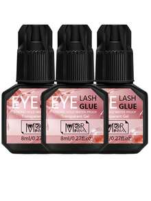 8ml Waterproof Transparent Super Clustered Eyelash Glue, Personal Eyelash Gel, Long-Lasting Odorless, Waterproof Eyelash Extension Gel - Lasts Up To 60 Days, Odorless, Non-Irritating, Hypoallergenic Formula - Ideal For Home Use, Quick Drying Strong Eyelash Gel, Long-Lasting DIY Eyelash Gel - Black - View 12