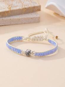 1PC Customized Photo Projection Bracelet, Circular Projection Photo Bracelet,Handmade Beaded Bracelet ,Stainless Steel Color Couple Bracelet, Adjustable Projection Couple Bracelet, Couple, Family, Photo Memories, Color Projection Bracelet - Multicolor - View 11