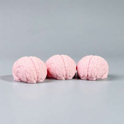 1pc 3D Printed Pink Funny Brain Keychain, Cute Bag Charm, Versatile Accessory