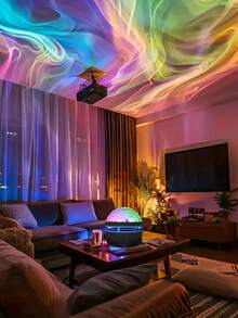 Northern Lights Star Projector With Remote Control LED Night Light, USB-Powered Galaxy Planet Projector With 7 Lighting Effects, Suitable For Camping, Wedding Decorations, Party Events, Home Décor, And Mother's Day Gifts - cực quang - Xem 12