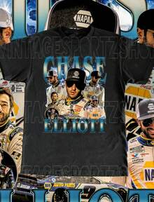 Vintage Chase Elliott Shirt - Adult & Kids Sizes Custom Vintage Design High Quality Tee Gift - màu đen - Xem 1
