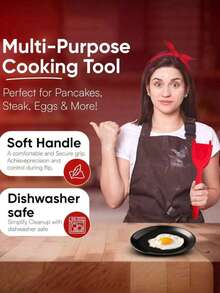 1pc 2-In-1 Steak Tongs And Spatula, Multifunctional Non-Stick Kitchen Food Flipper, Barbecue Tongs, Pancake And Egg Turner, Cooking Tool For Steak, Bread, Fish, Toast And Sandwiches - Multicolor - View 8