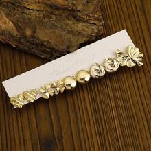 Set de 5 a 20 pares de pendientes chapados en oro con formas geométricas de múltiples elementos, adecuados para el uso diario de todas las niñas - #6 Dorado - Ver 10