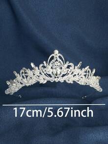 Royal Rhinestone Decor Bridal Headband & 3pcs Jewelry Set Tiaras Valentine's Day Accessories - Silver - View 7