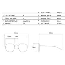 一副男女通用复古大框方形时尚眼镜，时尚又显脸小 - 咖色 - 查看 2