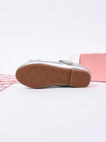 Mädchen Silber Spitze Schleife Perle Mary Jane Schuhe, Prinzessinnenstil glänzende Schuhe, Kinder Aufführungs- & Freizeitschuhe - Silber - Übersicht 8
