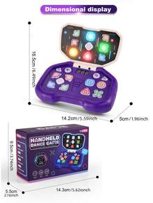 1pc Rhythm Master Game Console, Educational Handheld Gaming Device, Stress Relief Flip-Open Electronic Dance Machine, Multi-Mode Gameplay With Lights & Sounds, Interactive Friend & Family Game Toy, Suitable As Christmas/Halloween/Holiday Gift For Boys & Girls - Multicolor - View 8