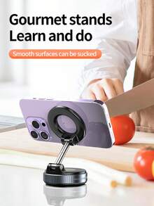 Strong Magnetic Car Phone Holder Foldable Design 360 ° Adjustable Vacuum Mount For Car/Desk/Bathroom/Universal Use Compatible With IPhone, Android Phone, Gift For Birthday, Family, Friends Gifts Birthday Driving Car Accessories Strong Load-Bearing