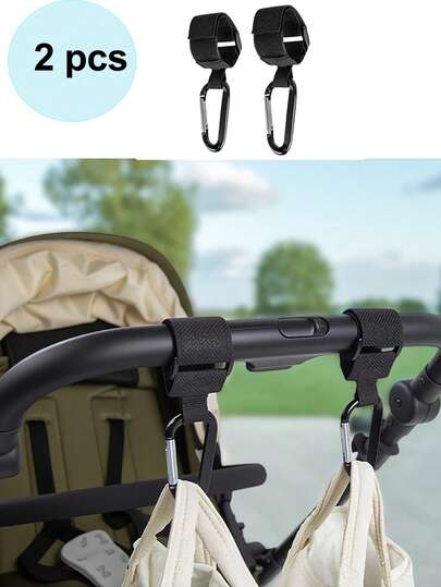 2 st barnvagnskrokar, upphängningsklämmor för barnvagn, barnvagnstillbehör, universella barnvagnskrokar med infällbart lås