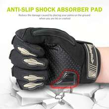 Motorcycle Gloves - Anti-Slip Full Finger Touchscreen Offroad Motorcycle Gloves, Full Finger Joint Protection Offroad Motorcycle Gloves, Suitable For Road Racing, Cycling, ATV - Black - View 6