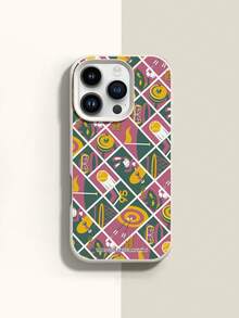 Paul Frank Licensed Silicone Phone Case, Full Body Shockproof Camera Protection, Monkey, Rabbit, Cat, Basketball, Football, Plaid, Letter Pattern, New Design Compatible With Iphone 13/14/15/16/17 Pro Max - Multicolor - View 1