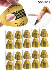 YOKEFELLOW 200/300/500pcs Nail Forms For Nails Extension, Self-Adhesive Nail Extension Forms Professional Nail Forms With Numbers Marked For Poly Gel Or Builder Gel For DIY At Home Nails Art Supplies - Multicolor - View 9