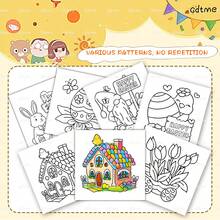 GDTME Easter-Themed Coloring Book Series, Fun Carnival, Cute And Cozy Easter, Rabbits, Easter Eggs, 24 Pages Of Relaxing Coloring, Great Easter Gifts, Stationery, Back-To-School Gifts, Office Supplies.