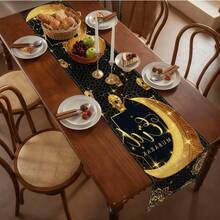 1/4/6 件套，斋月餐垫，亚麻桌垫，传统灯笼图案，可水洗印花桌布，表面保护垫，节日厨房和家庭聚会的理想装饰 - 彩色 - 查看 10