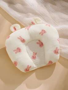 1个可爱小熊兔子造型婴儿定型枕，0-6个月，透气，新生儿头部定位枕，四季皆宜