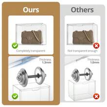 Clear Plastic Storage Bins - Acrylic Display Case With Magnetic Door Purse Organizer For Closet: Stackable Display Box For Collectibles Book Cosmetic Figures Showcase 5 Pack - Clear - 查看 4