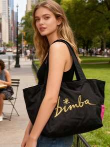 Fashionable New Large Capacity Multi-Functional High-End Tote Bag Shoulder Bag - Black - View 2