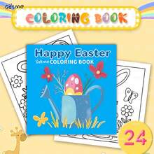 GDTME Easter-Themed Coloring Book Series, Fun Carnival, Cute And Cozy Easter, Rabbits, Easter Eggs, 24 Pages Of Relaxing Coloring, Great Easter Gifts, Stationery, Back-To-School Gifts, Office Supplies.