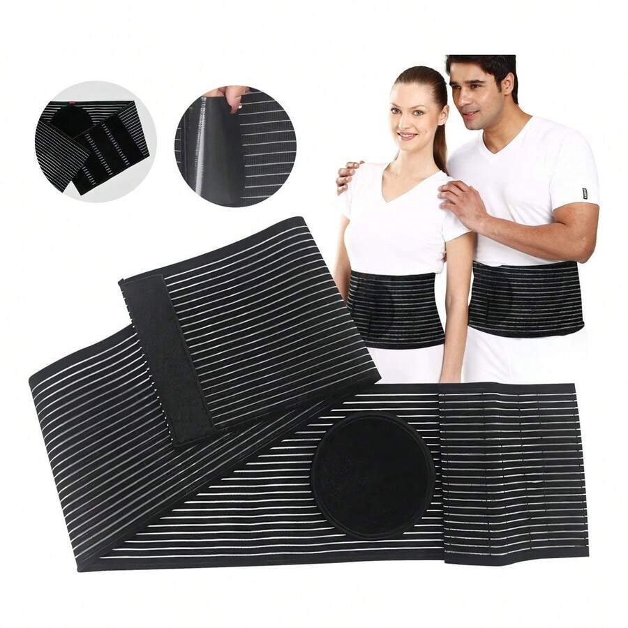 TendenciaFaja Para Hernia Ombligo Abdominal Con Banda Elástica AjustaCalidad premium - Negro - Ver 1