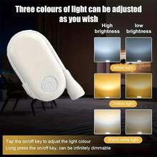 Lampe de lecture LED rechargeable, mini taille, veilleuse à intensité variable, lampe de soins oculaires réglable à 360° 3 couleurs, convient pour l'étude - Multicolore - Voir 9