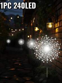 户外太阳能烟花灯，8种灯光模式，IP65防水，8种星爆灯光模式，户外节日景观草坪灯，适用于小径、花园、庭院、凉亭、草坪、门廊、露台、婚礼、派对、节日、聚会、情人节装饰 - 60/150/240/320/360颗LED灯珠（暖白光、彩色、白色） - 煙火 - 查看 18