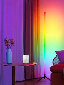 1pc RGB Gaming Room Ambient Light, Triangle Bracket/Round Table Bracket Two Options Decorative Light Suitable For Gaming Room Bedroom Atmosphere Arrangement - Multicolor - View 2