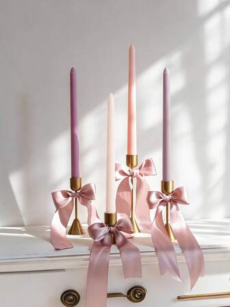 4pcs (A Box) Long-Stem Tapered Gradient Pink And Purple Candles Wedding Banquet Decoration Atmosphere Long Candle Branches Colorful Unscented Smokeless Four-Piece Holiday Atmosphere Candles Gradient Long-Stem Candles Valentine's Day Candles Candles Halloween,Spooky,Autumn,Festival,Holiday ,Winter,Holiday,Festival,Room Decor,Gifts Birthday Graduation