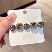 Shining Diamond Crystal Clip Headdress, Women's Simple Side Clip, Hairpin On The Back Of The Head, Duckbill Clip Hair Ornament - Nhiều màu - Xem 11