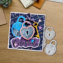 Creative Lock Metal Cutting Dies, DIY Scrapbooking Album And Embossing Stencil, Greeting Card Making Tool, Card Paper Cutting Crafts ,Gift Card Making Template Die Cuts. - Silver - View 6