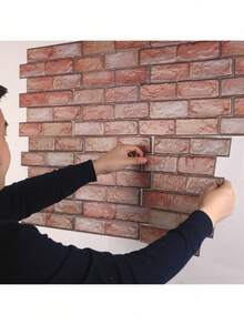 1/10 szt. samoprzylepna naklejka ścienna 3D w stylu boho, brązowe sześciokątne panele ścienne, geometryczne płytki samoprzylepne, gruba konstrukcja, wodoodporna, odporna na ciepło, do łazienki, kuchni, salonu, wystroju sypialni - Brązowy - Zobacz 8