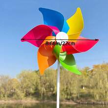 3pcs/Set Outdoor Pinwheel Decorations, DIY Assorted Plastic Colorful Rotating Pinwheels, Suitable For Party, Garden, Wedding Venue Decor, Park Decoration, Party Favors (Random Color) - Multicolor - View 12