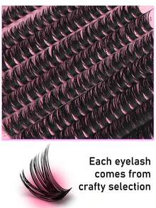 280 Pieces, 60D, 8-16mm Mixed Size, D-Shaped Curl Design, 3D Russian Curled False Eyelashes, Natural, Soft And Fluffy Cluster False Eyelashes, Suitable For Dates, Everyday Wear, Parties, Stage Performances, Travel And Other Occasions. - D - View 3