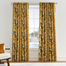 Topfinel 2 Panels Floral Curtains  Blackout Elegant Vintage Farmhouse Country Hummingbird Patterned Curtains For Dining Living Room Bedroom - 芥末黃 - 查看 14