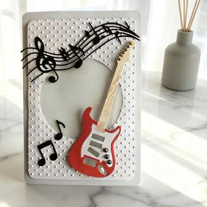 Creative Guitar Metal Cutting Dies, DIY Scrapbooking Album And Embossing Stencil, Greeting Card Making Tool, Card Paper Cutting Crafts ,Gift Card Making Template Die Cuts.
