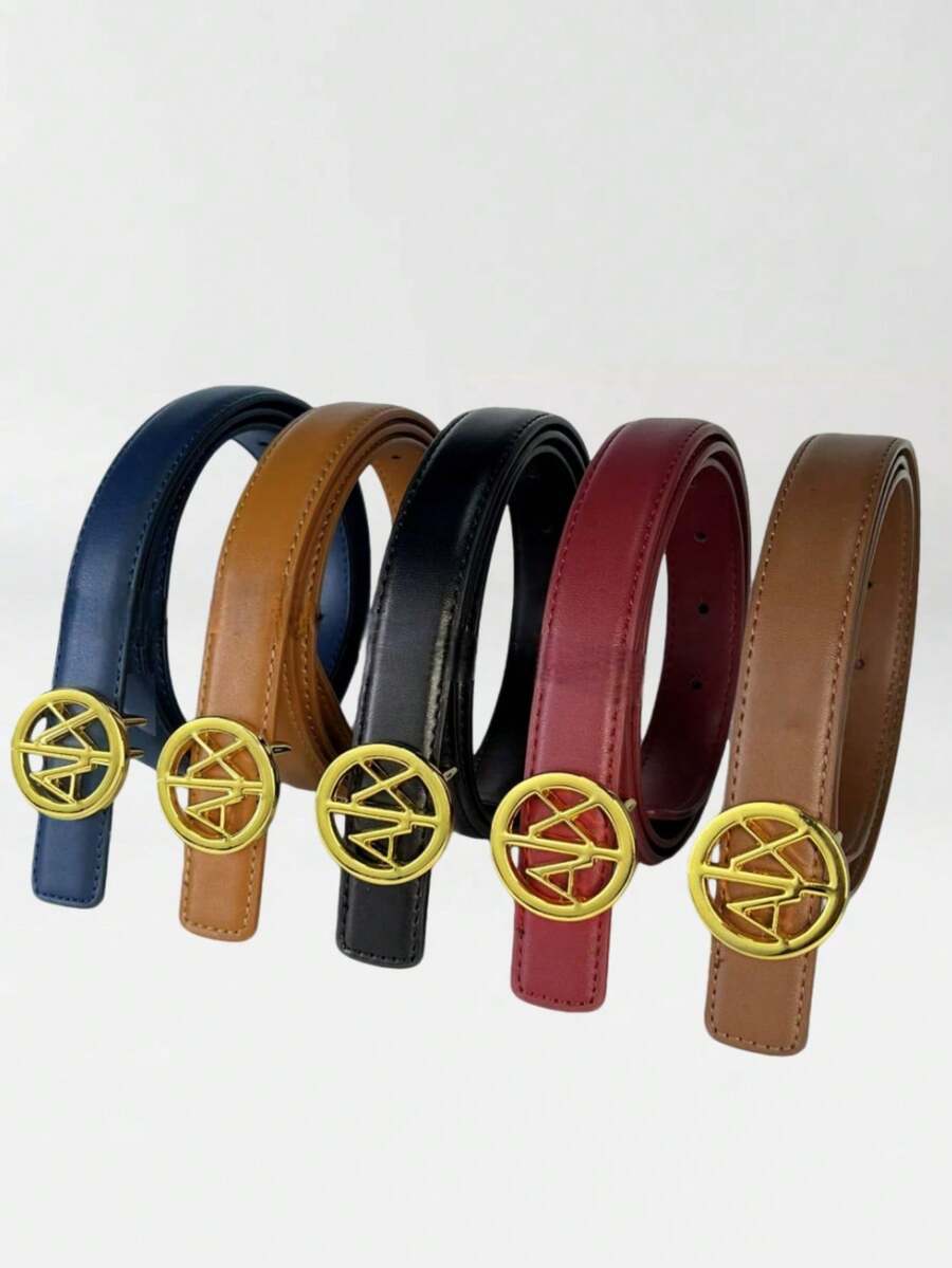 女士复古腰带 - 可调节牛仔裤腰带，金属扣，多种颜色可选 - 合成PU皮革，适合搭配牛仔裤、连衣裙、休闲装和正装 - 日常及特殊场合腰带，经久耐用，时尚达人之选 - 彩色 - 查看 1