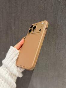 极简纯色基础款手机壳，棕色，二合一个性化即时更换，适用于苹果17系列手机，兼容11、12、13、14、15、16、17、15 Pro Max、16 Pro Max、17 Pro Max，送给男友/女友的理想礼物，春季生日/周年纪念礼物 - 棕色 - 查看 4