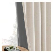 Natural Linen Blackout Curtains 96 Inch Length - Rod Pocket/Back Tab - Thermal Insulated Light Blocking Drapes For Bedroom, Living Room, Dining Room - 如圖648 - 查看 3
