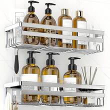 Halloween Decorations, Shower Caddies 2 Pack - Adhesive Hanging Shower Shelf - Bathroom Organizers And Storage, No Drilling Stainless Shower Shelves For Home Decor, Bathroom Accessories - Multicolor - View 12